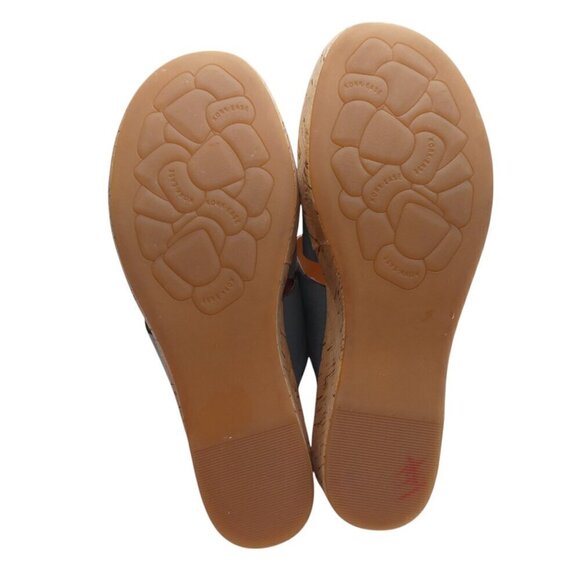 Kork-Ease Blue Leather Open Toe Wedge Heel Sandals Womens 7 - Picture 11 of 12